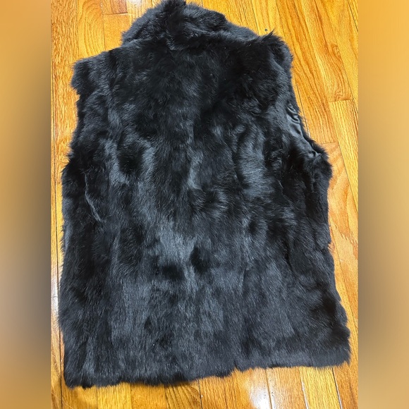 Real Fur Vest Black Rabbit Winter Women S XS - Picture 4 of 10